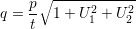     p∘ -----2-----2
q = t- 1 + U1 + U2
